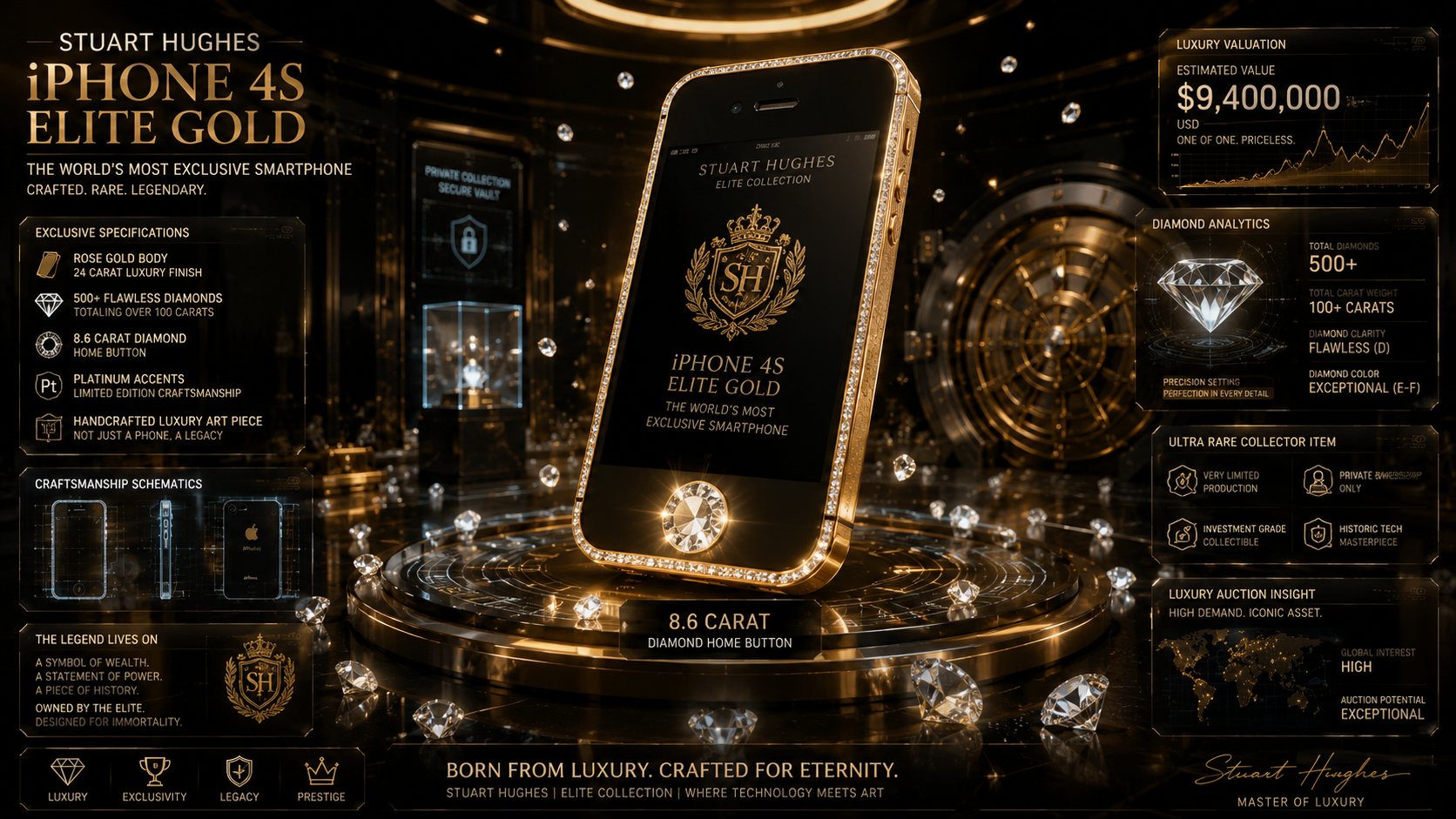 Stuart Hughes iPhone 4S Elite Gold