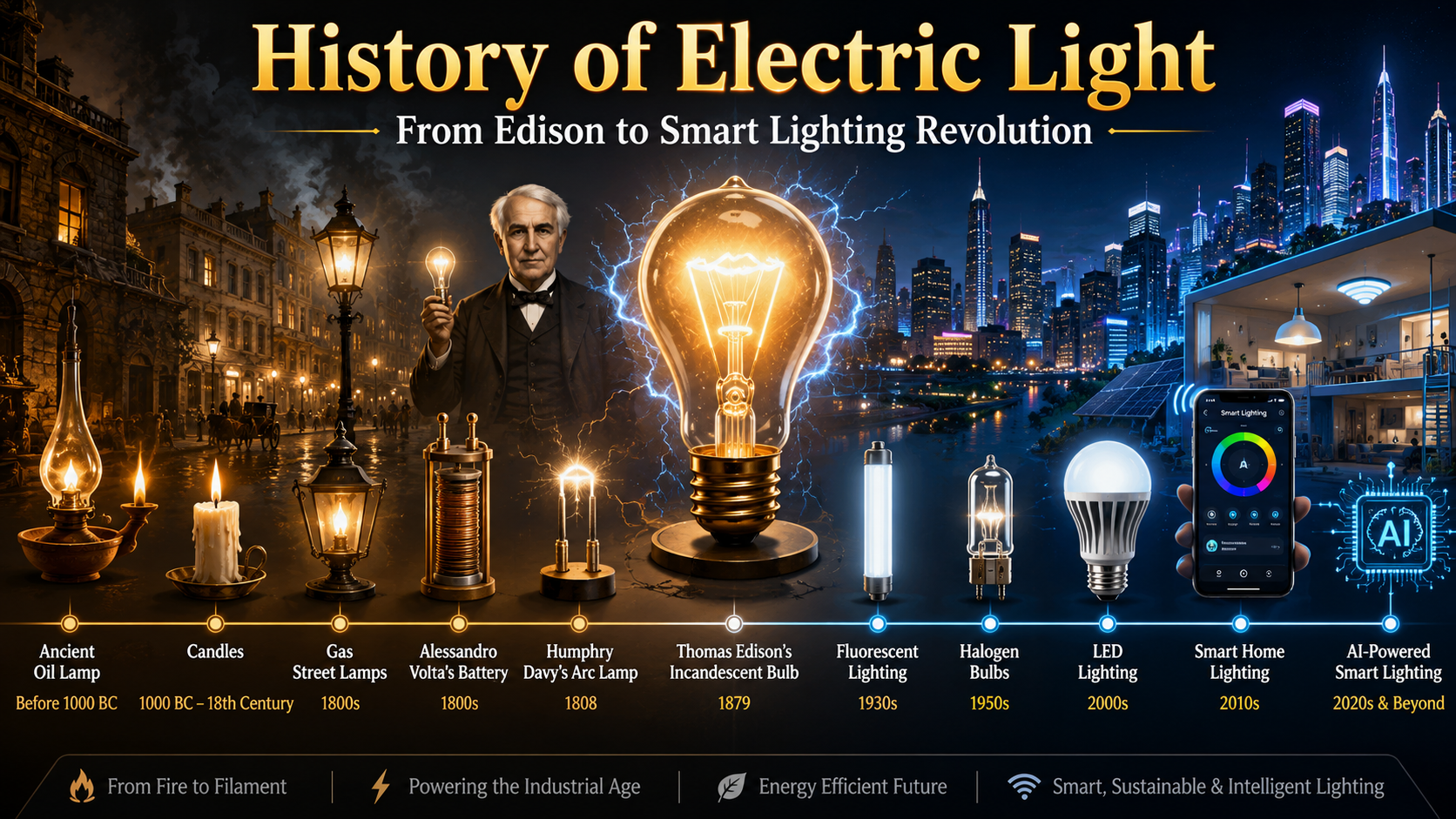 History of Electric Light: From Edison to Smart LEDs Today