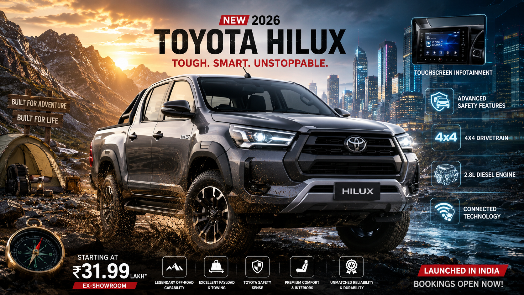 Toyota Hilux Launched: Price, Features and India Review 2026
